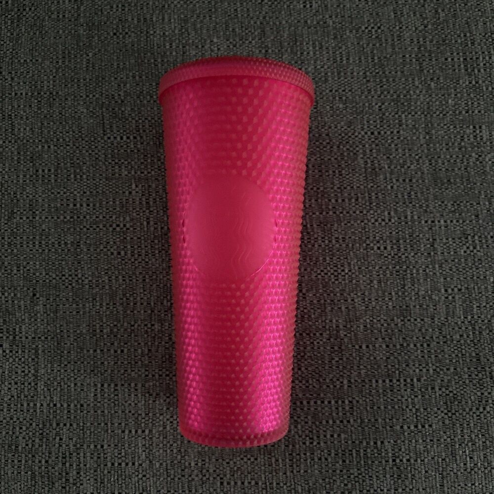 Starbucks Soft Touch Jelly Studded Tumbler Cup Ruby Pink Matte Barbie Venti 24oz